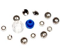 Prym Cover Buttons Brass Silver col, 11 mm, mit Werkzeug, 7 Stück