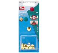 Prym 11 mm Cover Buttons without Tool, Pack of 7, Brass Silver