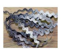 Prym 11mm Metallic Ric Rac Trim Silver - per metre