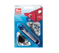 Prym 12 mm Anorak Non-Sew Fasteners, Pack of 10, Silver