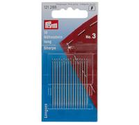 Prym Hand Sewing Needles Sharps No. 3 – 44 x 0.9 mm Alloy Steel, Gold Eye – 16 pcs