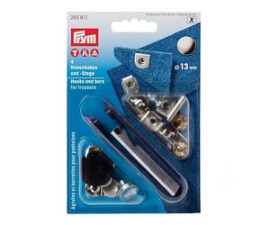 Prym 13mm Metal Snap On Hook & Bar Fasteners Silver - per Pack of 4