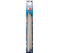 Prym 15 cm 4.00 mm Double-Pointed and Glove Knitting Pins, Pack of 5, Aluminium Pearl Grey