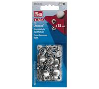 Prym Refill Packs Brass for 390301 Silver col, 15 mm, silberfarbig, 10 Stück