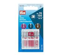Prym 152101 Sewing Machine Needles Set, leather, Silver, No. 70-100