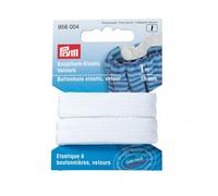 Prym 15mm Velour Buttonhole Elastic White - per pack