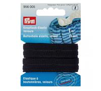 Prym 18mm Velour Buttonhole Elastic Black - per pack