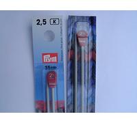 Prym 2.50mm Aluminium Knitting Pins Pair 35cm Long