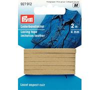 Prym 2 m x 4 mm Imitation Leather Lacing Tape, Beige