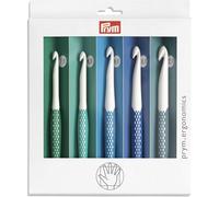 Prym 218441-1 Ergonomic Wool Crochet Hook Set 7.00-12.00 mm (5 pcs), Color-Coded Handles