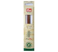 Prym 223120 Pointed Knitting Needles Natural Coloured 15 cm 2.00 mm Wood Multi-Coloured 2 mm