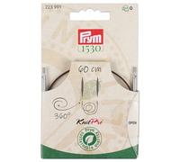 Prym 223991 Natural Plastic Rope & Accessories, 360° Rotatable, 60 cm, Interchangeable Rope for Circular Knitting Needles & Tunisian Crochet Hooks, Brown