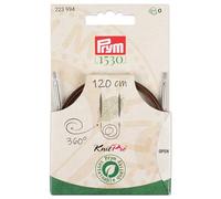 Prym 223994 Natural Plastic Rope & Accessories, 360° Rotatable, 120 cm, Interchangeable Rope for Circular Knitting Needles & Tunisian Crochet Hooks