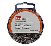 Prym Straight Pins silver col 0.60x34 mm, Alloy Steel, One Size