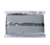 Prym 25mm Sequin Elastic Trim Silver - per metre