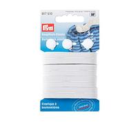 Prym Buttonhole Elastic with 3 Buttons 12 mm White