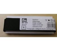 Prym 3 m x 26 mm Ribbed Tape, Black