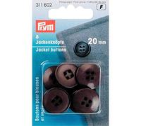 Prym 311602 Jacket Buttons 20 mm Dark Brown