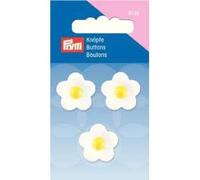 Prym 316705 Buttons with Eyelets 20 mm Plastic 2 x 1 x 1 cm Yellow/White Flower
