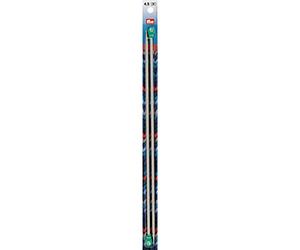 Prym 35 cm 4.50 mm Single-Pointed Knitting Pins, Pack of 2, Aluminium Pearl Grey