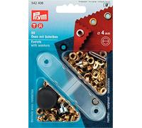 Prym 4 mm Eyelets Plus Washers, Pack of 50, Gold