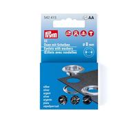 Prym 542415 Eyelets with Washers Refill Set, 8 mm, Silver