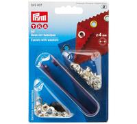 Prym 542420 Eyelets and Washers brass 5.0 mm silver col