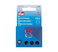 Prym 542522 Eyelets with Washers 8 mm Red/Silver Compatible with Vario Creative Tool