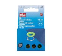 Prym 542525 Eyelets with Washers 8 mm Light Green/Silver Compatible with Vario Creative Tool