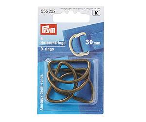 Prym 555232 D-Rings 30 mm Antique Brass