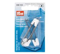 Prym 5mm Nappy Pins Stainless Steel And White 4 Pins Per Pack