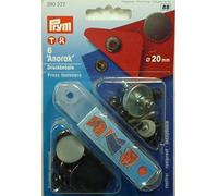 Prym 6 Non Sew-Press Fasteners Black Anodised 20mm 390377