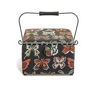 Prym 612066 Sewing Basket, Cotton, Anthracite, 260 x 260 x 190 mm