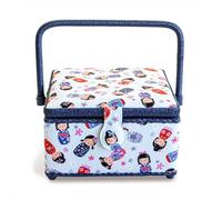 Prym 612085 Sewing Basket Cotton Light Blue 230 x 230 x 140 mm