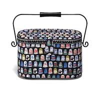 Prym 612651 Sewing Basket L Oval Thimbles Black