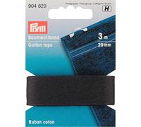 Prym 904620 3 m 20 mm Cotton Tape, Black