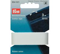 Prym 904621 3 m 20 mm Cotton Tape, White