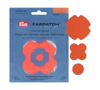 Prym 921007 FabPatch Stretch Rub-on Patch Orange (Pack of 3) - Self-Adhesive Bi-Elastic Repair Patches for Sportswear, Leggings, Jackets & Trainers - Textile Repair Without Sewing & Ironing