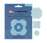 Prym 921009 FabPatch Stretch Rub-on Patch Light Blue (Pack of 3) - Self-Adhesive Bi-Elastic Repair Patches for Sportswear, Leggings, Jackets & Trainers - Textile Repair Without Sewing & Ironing