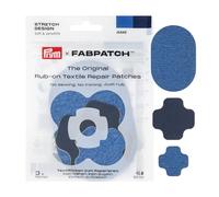 Prym 921013 FabPatch Stretch Design Rub-on Patch Denim Blue (Pack of 3) - Self-Adhesive Bi-Elastic Design Repair Patches for Sportswear, Leggings, Jackets & Trainers - No Sewing & Ironing