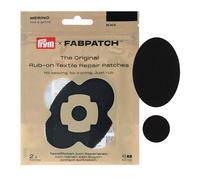 Prym 921018 FabPatch Merino Rub-on Patch Black (Pack of 2) - Self-Adhesive Repair Patches Made of 100% Merino Wool for Sweaters, Fine Knit, Underwear & Inner Lining - No Sewing & Ironing