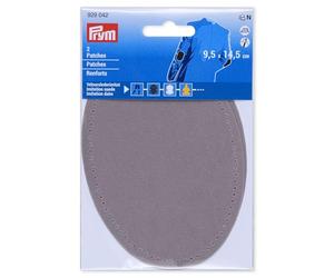 Prym 929042 Iron-On Faux Suede Patches 9.5 x 14.5 cm Light Grey