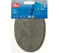 Prym Patches Velour Imitation Leather, Iron-on, 9 x 13.5cm, Light Grey, 13.5cm