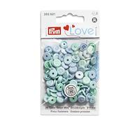 Prym 9mm Plastic Love Round Snaps Press Fasteners Light Blue - per Pack of 36