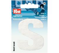 Prym Alphabet Letter Patch Motif Letter S - White - each