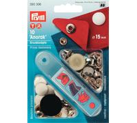 Prym Non-Sew Anorak Snap Fasteners White 15mm