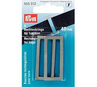 Prym Antique Silver-coloured 40mm Rectangle Loops for Bags & Straps (2pc), Metal, 9.5 x 6 x 0.5 cm