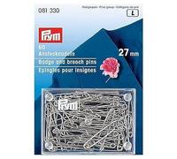 Prym Badge and Brooch Pins, Metal, Silver, 9.3 x 6.7 x 1.5 cm