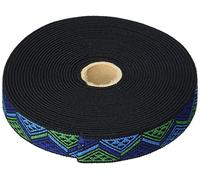 Prym "Blue, Navy & green Triangle Patterned Colour Elastic, Polyester Blend, Multi-Colour, 25 mm/1-Inch, 7 m
