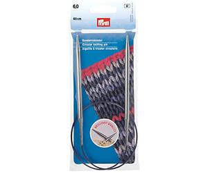 Prym Circular Knitting pins brass 60 cm 6.00 mm silver col